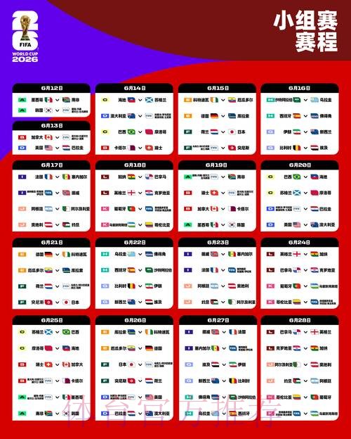 2026世界杯小组赛赛程完整版全程直播免费观看 2026世界杯小组赛赛程完整版全程直播免费观看